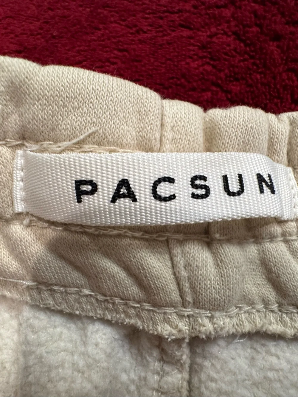 PacSun Kids Cream Cargo Joggers with Black Drawstring